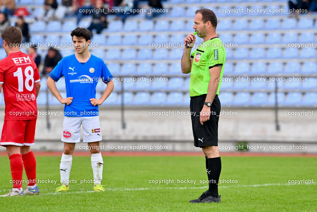 Villacher SV vs. Union Matrei 20.5.2023 | #18 Mathias Schneeberger, #18 Wolfgang Guggenberger, Krainz Bernhard Referee