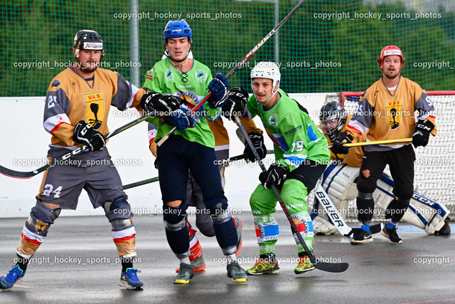 VAS Ballhockey vs. Askö Ballhockey 16.7.2023 | #24 Wucherer Gerald, #34 Prodinger Dominik, #79 Bobnar Marco, #95 Krumpl Kevin