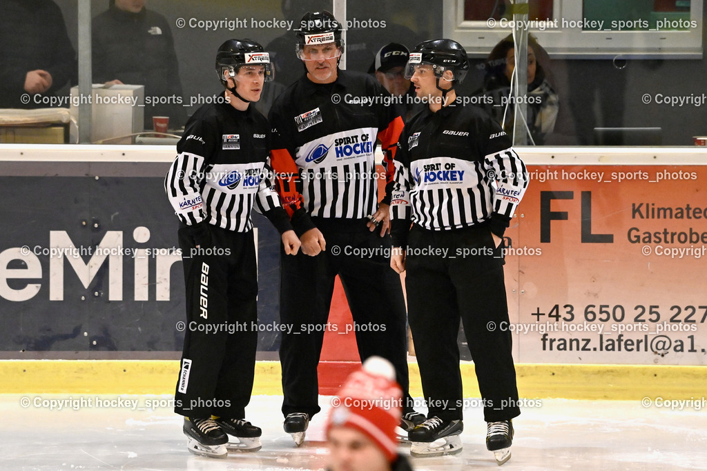 USC Velden vs. ESV Ferlach 30.12.2023 | Wimmer Felix, HAUSOTT Erik, Kostynski Daniel, Referees