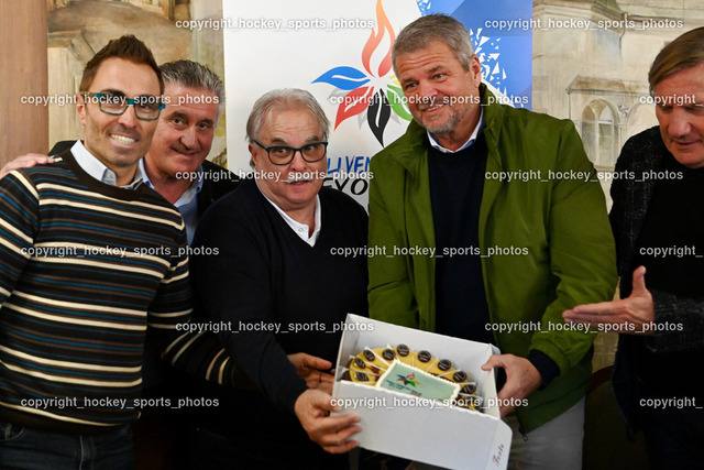 European Youth Olympic Festival EYOF 2023 Pressekonferenz | Stefano Mazzolini, Giuseppe Mion, Maurizio Dunnhofer, Bürgermeister Spittal an der Drau Gerhard Köfer, Giorgio Brandolin