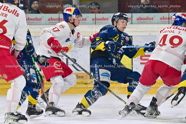 EK Zeller Eisbären vs. Redbull Eishockey Akademie 9.2.2023 | #17 Heigl Nikolaus, #21 Akerman Jesper