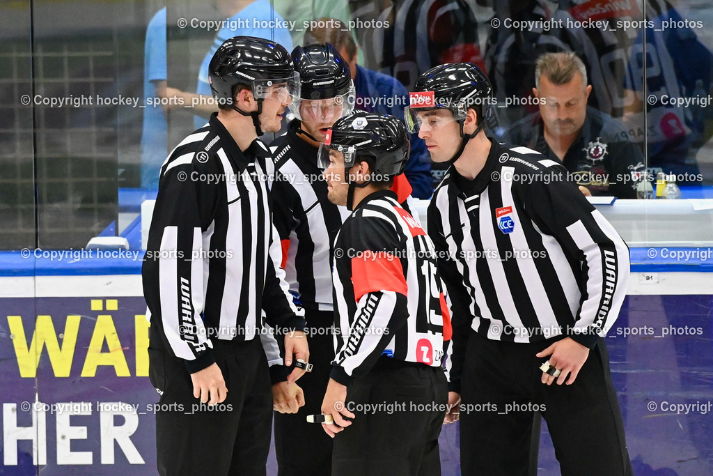 EC IDM Wärmepumpen VSV vs. EC Bad Nauheim 20.8.2023 | OREL Stephan, OFNER Christian, PUFF Wolfgang, TELESKLAV Fabio, Referees