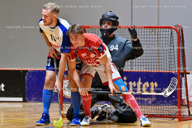  KAC Floorball vs. VSV Unihockey 24.9.2022 | #13 Martin Krametter, #91 Nico Jellen, #94 Karl Dorfer