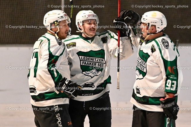 EC Ice Tigers Paternion vs. DSG Ledenitzen Faakersee 14.1.2024 | Jubel DSG Ledenitzen Mannschaft, #77 Strasser Bernd, #7 Peterschitz Lukas, #93 Schellander Thomas