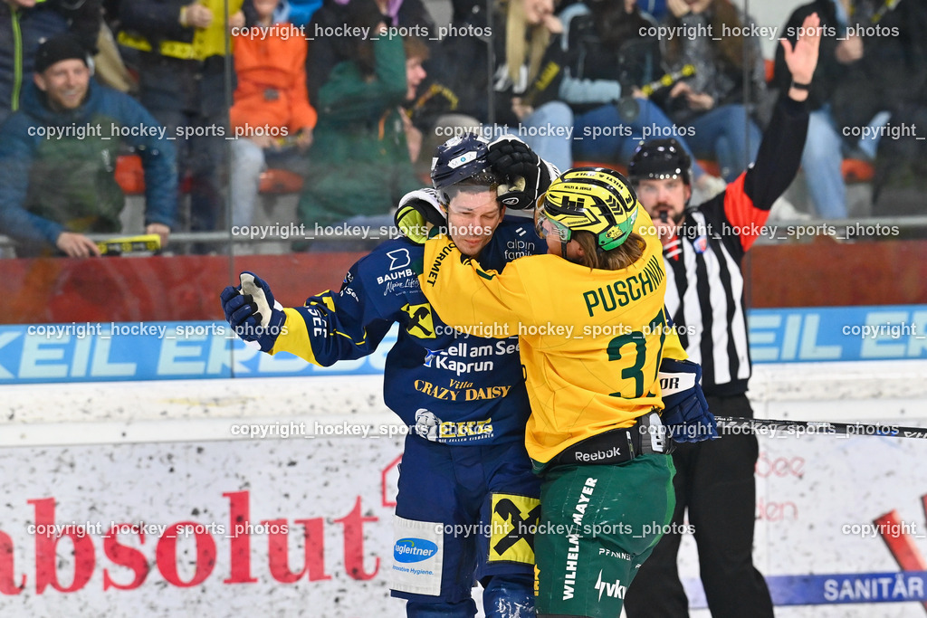 EK Zeller Eisbären vs. EHC Lustenau 28.2.2023 | #27 Dinhopel Tobias, Faustkampf, #37 Puschnik Kevin