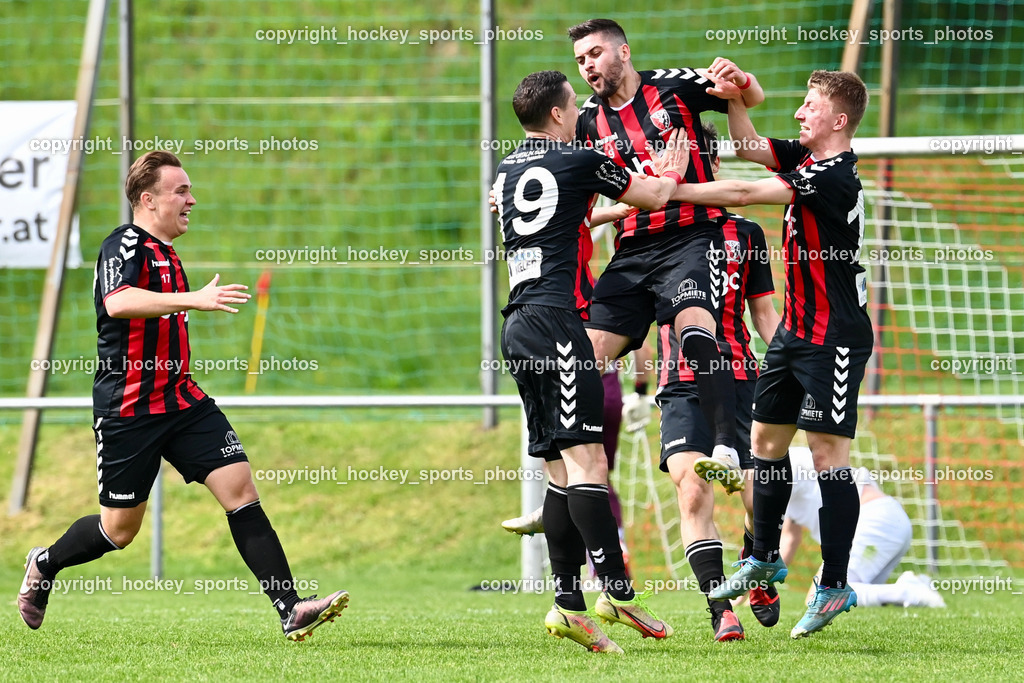 ESV Admira vs. Villacher SV 1.5.2023 | #9 Mario Dolinar, #17 Florian Uggowitzer #14 Fabian Michael Pinter, Jubel ESV Admira Villach Mannschaft, #19 Alexander Stroj