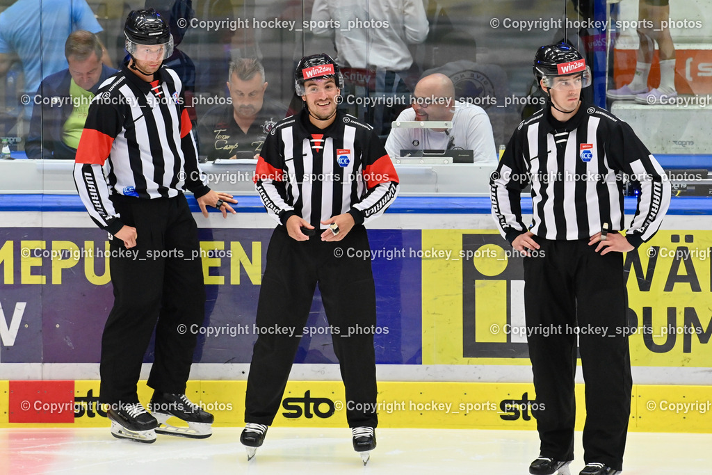 EC IDM Wärmepumpen VSV vs. EC Bad Nauheim 20.8.2023 | OREL Stephan, OFNER Christian, PUFF Wolfgang, Referees