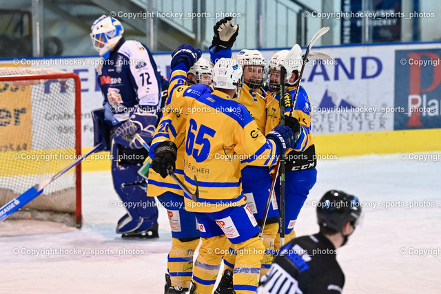 ESC Steindorf vs. EHC Althofen | Jubel EHC Althofen, #65 Lungkofler Gerald EHC Althofen, #47 Rainer Michael EHC Althofen, ESC Steindorf vs. EHC Althofen, ESC Steindorf vs. EHC Alhofen am 03.03.2024 in Steindorf (Ossiachersee Halle), Austria, (Photo by Bernd Stefan)