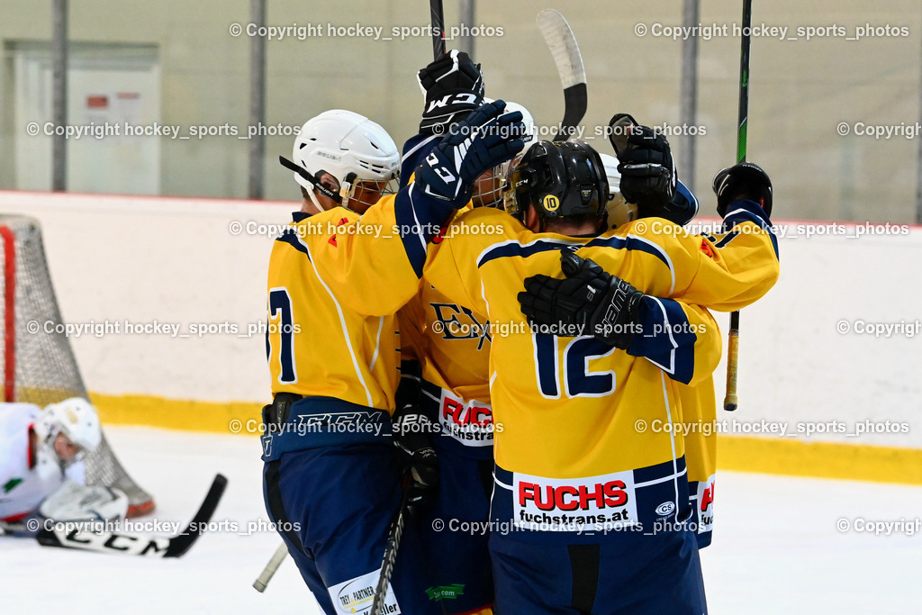 EC Feld am See vs. ELV Zauchen 15.1.2023 | Jubel ELV Zauchen Mannschaft, #87 Kopeinig Marcel, #12 Tilli Thomas