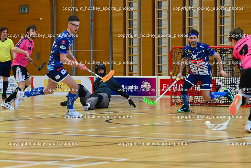 VSV Unihockey vs. Wiener Floorballverein 25.3.2023 | #10 Philipp Horn, #60 Thomas Unterweger, #94 Karl Dorfer, #14 Michael Klemm