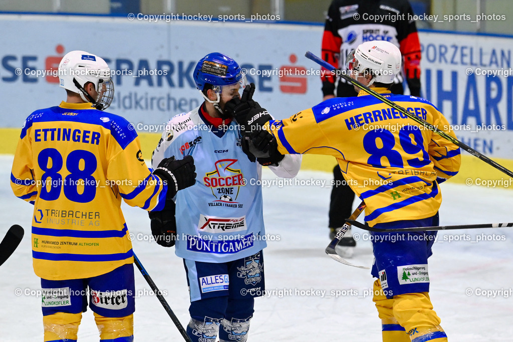 ESC Steindorf vs. EHC Althofen 22.2.2023 | #89 Herrnegger Lucas, #15 Gasser Daniel, #89 Ettinger Marc