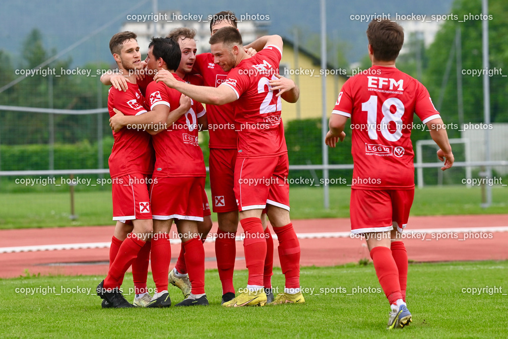 Villacher SV vs. Union Matrei 20.5.2023 | Jubel Union Matrei Mannschaft, #5 Benedikt Wibmer, #19 Luca Jakob Blassnig, #8 Benjamin Cosic, #6 Jonas Wibmer, #22 Mathias Johannes Mattersberger, #18 Mathias Schneeberger