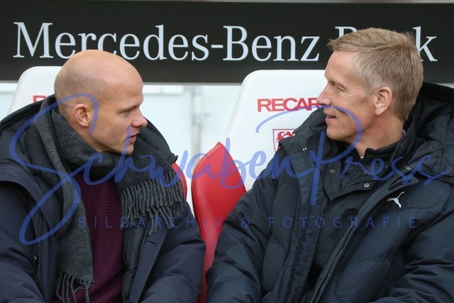 120217Ho854 | Jan Schindelmeiser (Vorstand Sport, VfB Stuttgart), Tobias Werner (VfB Stuttgart)
 / 2.BL; 20. Spieltag, VfB Stuttgart - SV Sandhausen, Germany, Merceds-Benz Arena, Stuttgart, 20170212