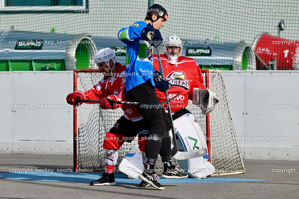 ASKÖ Hockey Villach vs. HSC Eagles Poggersdorf | #77 SCHUMNIG Stefan, #9 WIELTSCHNIG Paolo, #1 BOSCHITZ Anton, ASKÖ Hockey Villach vs. HSC Eagles Poggersdorf, ASKÖ Hockey Villach vs. HSC Eagles Poggersdorf am 25.05.2025 in Villach (Alpen Arena ), Austria, (Photo by Bernd Stefan)