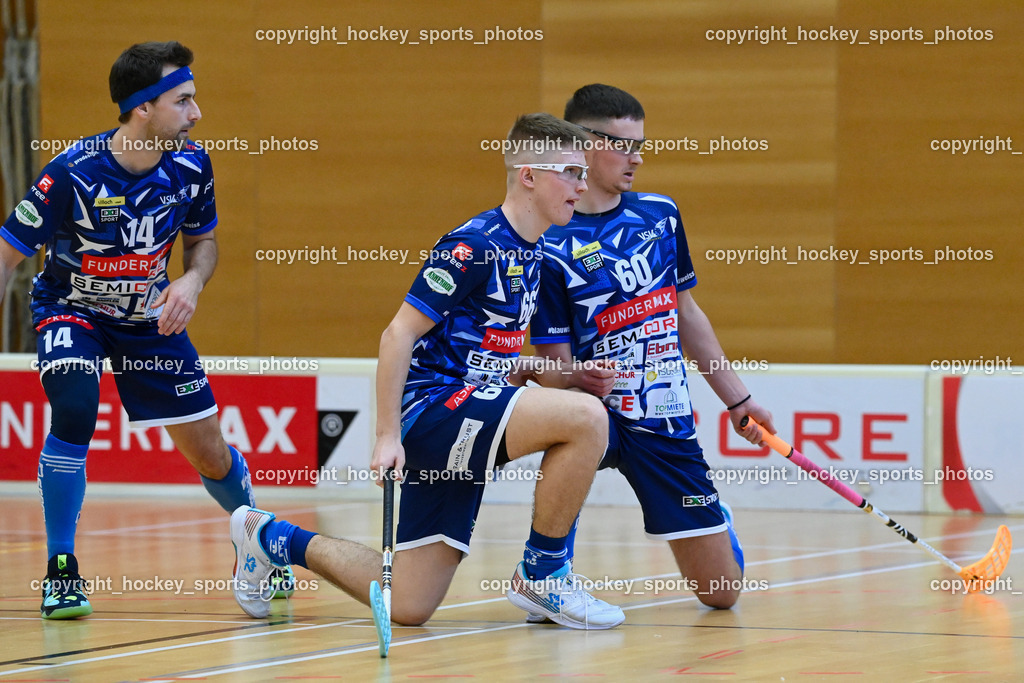 VSV Unihockey vs. Wiener Floorballverein 25.3.2023 | #14 Michael Klemm, #66 Jakob Rainer, #60 Thomas Unterweger