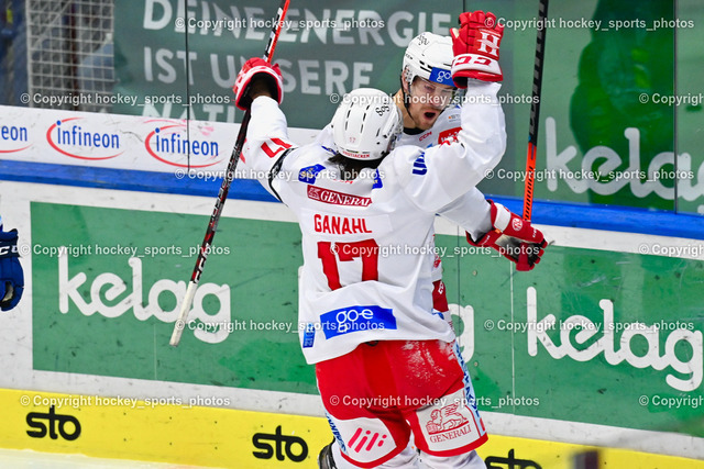 EC IDM Wärmepumpen VSV vs. EC KAC 20.12.2022 | Jubel EC KAC Mannschaft, #17 Ganahl Manuel, #8 Petersen Nicholas Eric