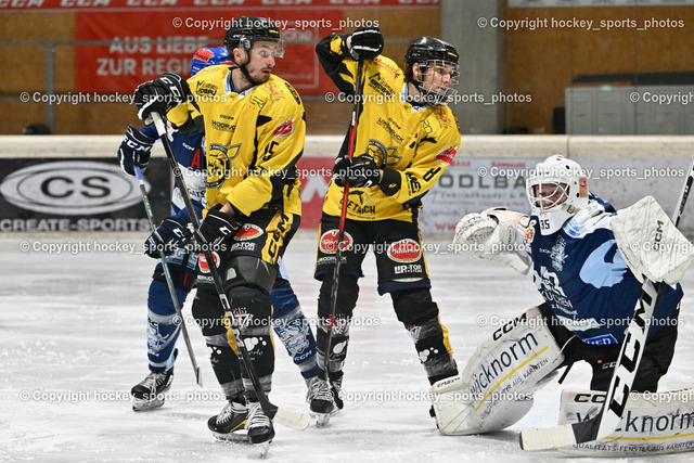 EC Spittal Hornets vs. ESC Steindorf 10.2.2024 | #15 Rossbacher Daniel, #8 Komar Luca, #35 Mayrobnig Marco