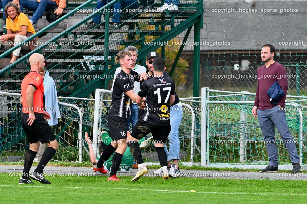 SV Rosegg vs. SC Magdalen 26.10.2022 | #4 Boris Jevtic, #17 Dulaga Samardzic, #9 Ante Cavar, Zuseher Übergriff, Lap Jan Referee