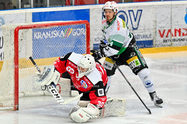 HDD Jesenice vs. EC Bregenzerwald 30.9.2022 | #30 Avsenik Urban, #44 Lipsbergs Roberts