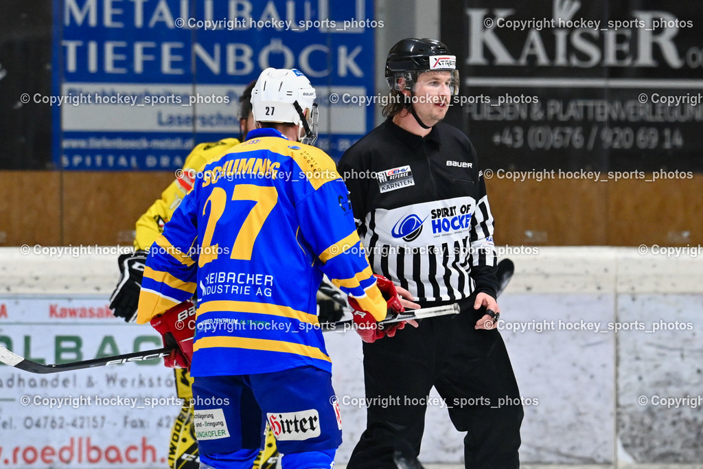 EC Liwodruck Hornets Spittal vs. EHC Althofen 7.1.2023 | EICHER Herbert Referee, #27 Schumnig Stefan