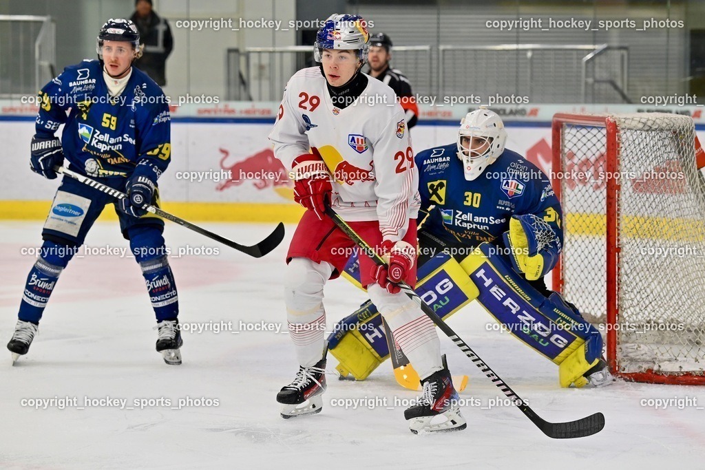 RED BULL Eishockey Akademie vs. EK Zeller Eisbären 25.1.2024 | #59 Egger Maximilian, #29 Noll Paul Winston, #30 Noll Paul Winston