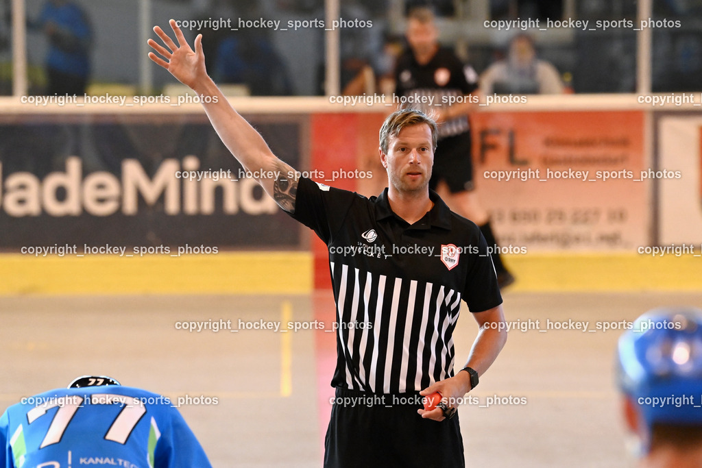 Team Zehenthof vs. ASKÖ Hockey Villach | Stephan Orel Referee, Team Zehenthof vs. ASKÖ Hockey Villach, Team Zehenthof vs. ASKÖ Hockey Villach am 01.06.2025 in Velden (Eishalle Velden ), Austria, (Photo by Bernd Stefan)