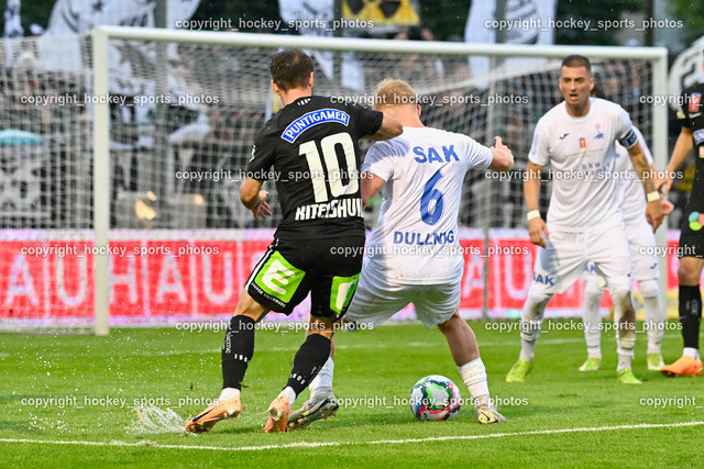 SAK vs. SK Sturm 22.7.2023 | #10 Otari Kiteishvili, #6 Toni Dullnig, Wasser am Platz