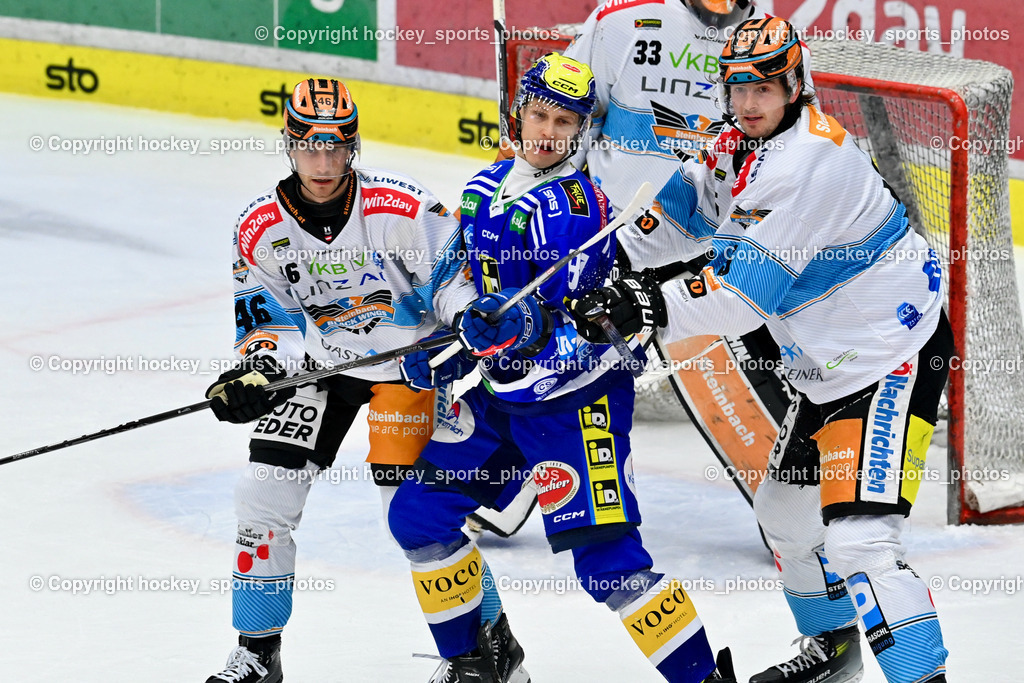 EC IDM Wärmepumpen VSV vs. Black Wings Linz 1.1.2024 | #5 Wolf Raphael, #81 Richter Marco, #46 Würschl Niklas Andre