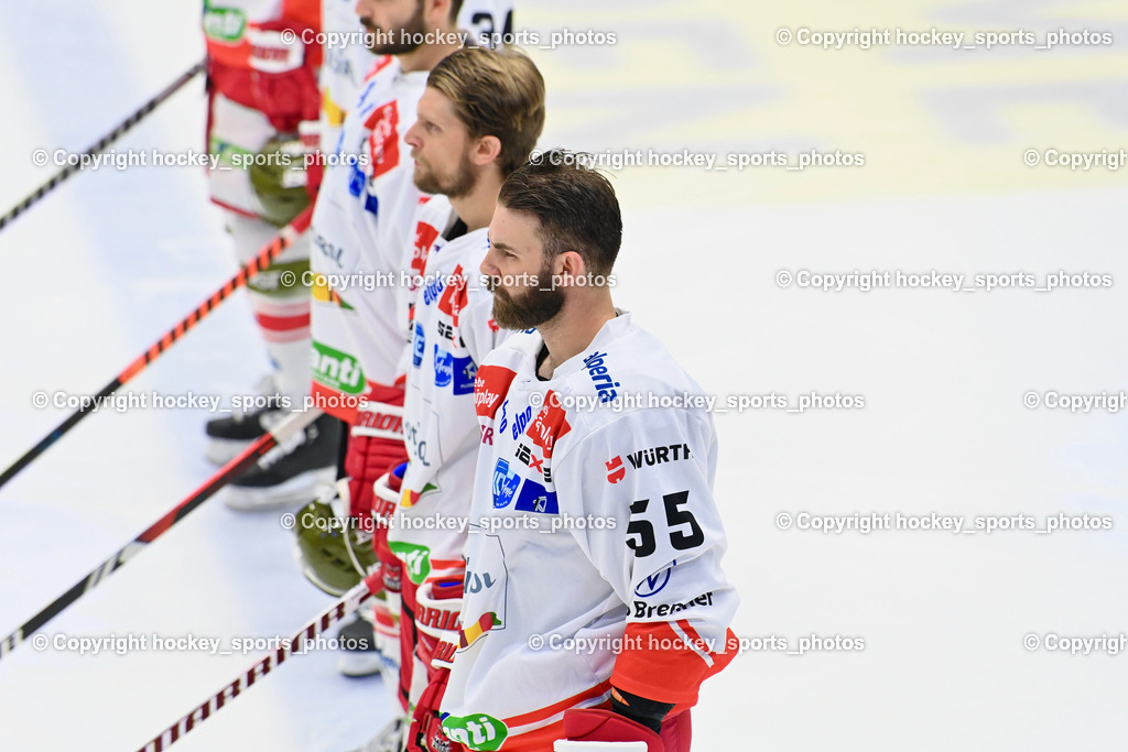 EC IDM Wärmepumpen VSV vs. HC Bozen 19.9.2023 | #55 Vandane Davis, win2day icehockeyleague, EC IDM Wärmepumpen - HC Bozen  am 19.09.2023 in Villach (Stadhalle Villach), Austria, (Photo by Bernd Stefan)