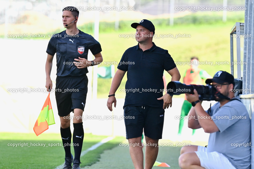 SC Landskron vs. FC KAC 1909 28.7.2023 | Skalic Edis Referee, Headcoach SC Landskron Hannes Lassnig