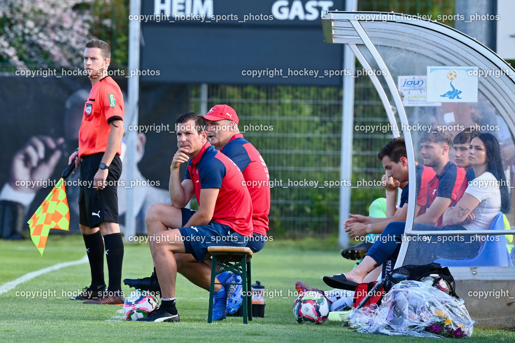 SAK vs. SV Dellach Gail 17.6.2023 | Hopfgartner Christoph Referee, Tormanntrainer SAK Johann Smrecnik, Headcoach SAK Simon Sadnek, Physiotherapeutin SAK Slavica Todorovic