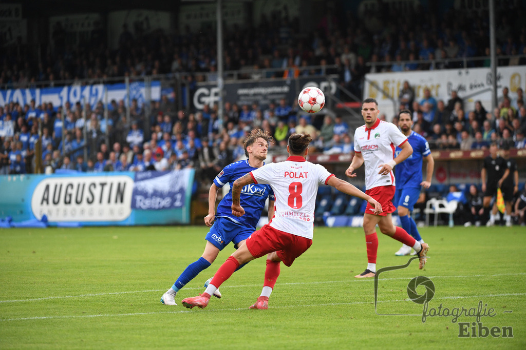 SV Meppen-VfB Lübeck | Herren Regionalliga Nord; SV Meppen (blau)-VfB Lübeck (weiß) am 01.08.2025 in Meppen (Hänsch-Arena), Photo: Philip Eiben 2025 - Realisiert mit Pictrs.com
