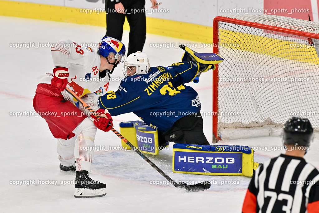 Red Bull Juniors vs. EK Zeller Eisbären 20.10.2022 | #43 Sinn Phillip Jakob, #30 Zimmermann Max