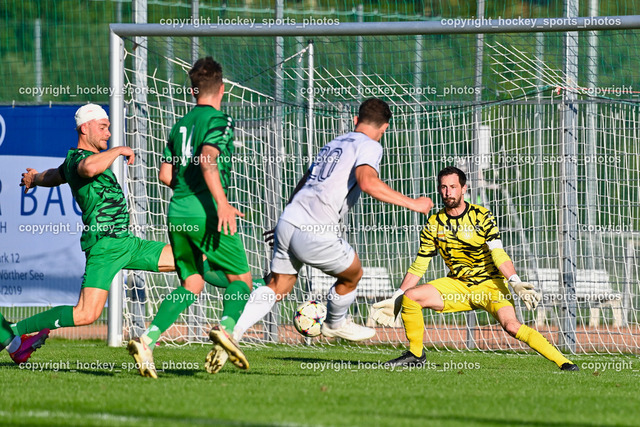 SC Landskron vs. ATUS Velden 11.8.2023 | #15 Martin Posratschnig, #14 Daniel Arneitz, #20 Alessandro Kiko, #1 Martin Koller