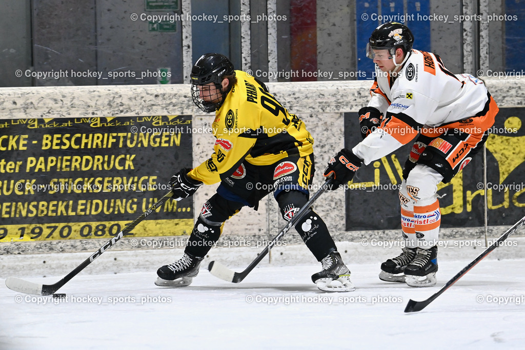 EC Spittal Hornets vs. USC Piraten Velden 7.2.2024 | #96 Peharz Joshua, #17 Hobitsch Samuel