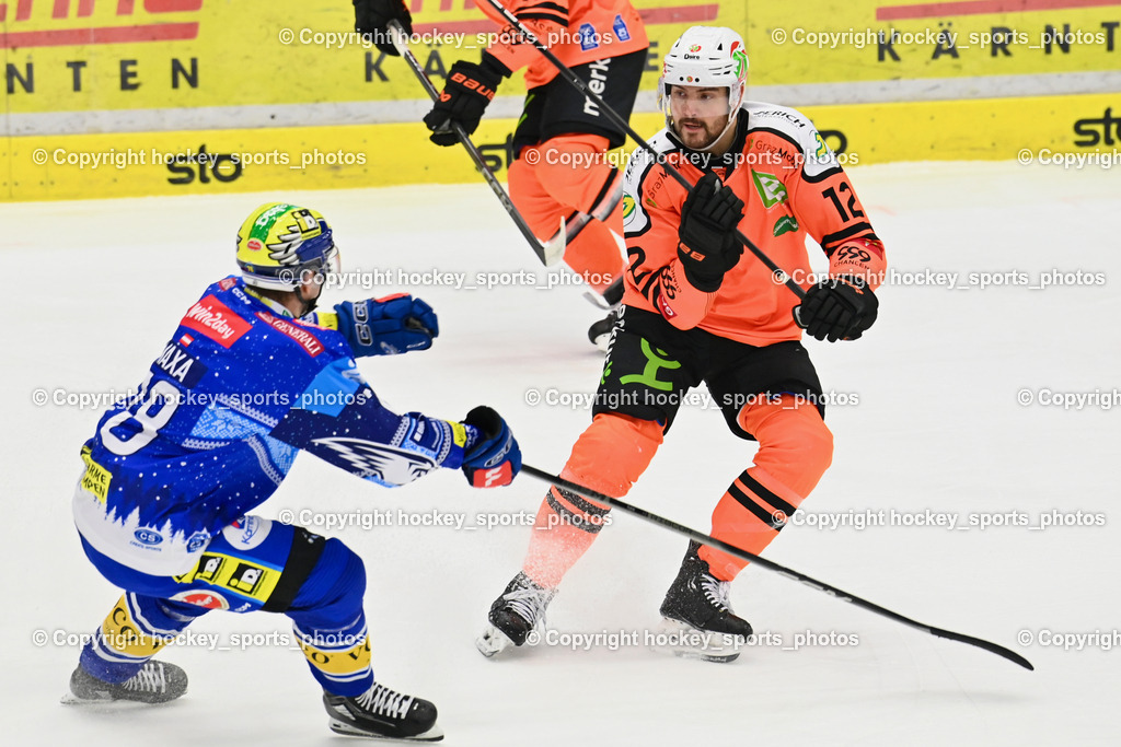 EC IDM WÄRMEPUMPEN VSV vs. MOSER MEDICAL GRAZ99ERS | #78 MAXA Felix EC VSV, #12 VELA Marcus G99ers, EC IDM WÄRMEPUMPEN VSV vs. MOSER MEDICAL GRAZ99ERS, EC IDM WÄRMEPUMPEN VSV vs. MOSER MEDICAL GRAZ99ERS am 22.12.2024 in Villach (Stadthalle Villach), Austria, (Photo by Bernd Stefan)