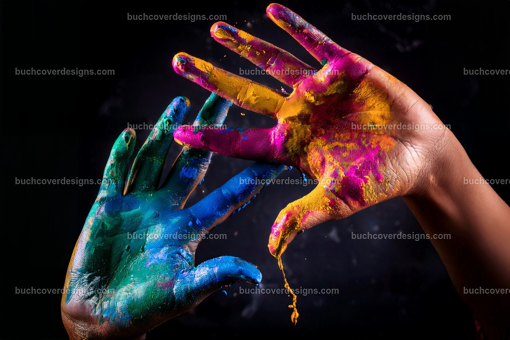 hands with paint (3) | Entdecken Sie kreative Buch Cover Designs für Self-Publishing-Autoren und Verlage! Unsere maßgeschneiderten Designs ziehen Leser an und bringen Ihre Geschichten visuell zum Leben. Lassen Sie uns Ihr perfektes Cover gestalten!