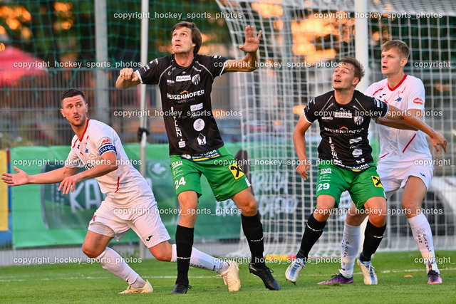 SAK Klagenfurt vs. FC Gleisdorf 09 2.9.2022 | #7 Darjan Aleksic, #24 Pascal Michael Zisser, #29 Christian Berger, #5 Matic Pavlic