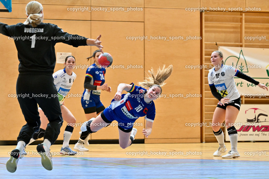 SC Ferlach Damen vs. BT Füchse 21.1.2024 | ##1 Vugdelija Andreja, #6 LASTRO Jana, #10 Halilovic Dzeneta, #15 SELMEISTER Lara, Flugeinlage