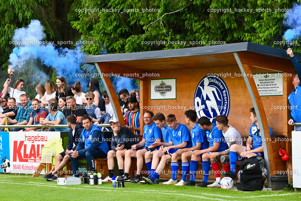 SV Dellach Gail vs. SAK 29.5.2023 | Spielerbank SV Dellach, Headcoach SV Dellach Wolfgang Wilscher, Assistentcoach SV Dellach  Jakob Wastian, Bengalen, SV Dellach Fans