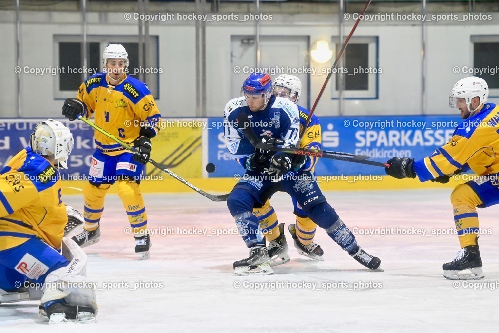 ESC Steindorf vs. EHC Althofen 13.1.2024 | #31 Horn Fabian, #89 Herrnegger Lucas, #77 Wuntschek Manuel, #77 Waldner Philipp