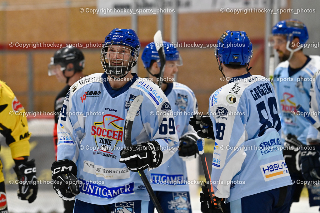 EC Spittal Hornets vs. ESC Steindorf 28.10.2023 | Jubel ESC Steindorf, #69 Kreuzer Philipp