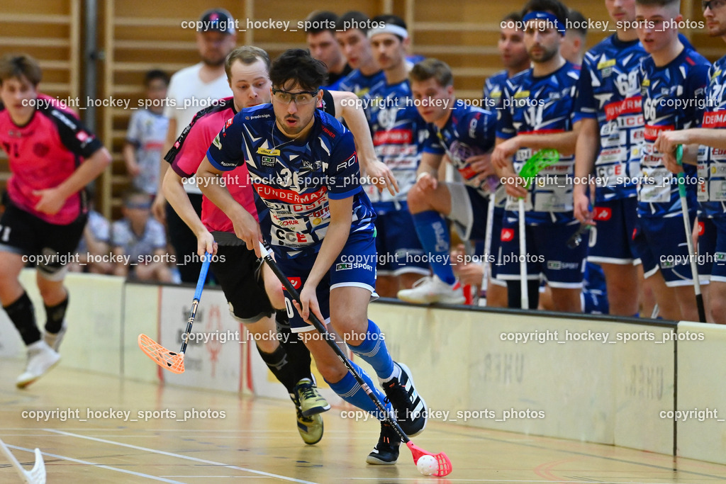 VSV Unihockey vs. Wiener Floorballverein 25.3.2023 | #30 Christoph Steiner, #9 Laurin Zehetner